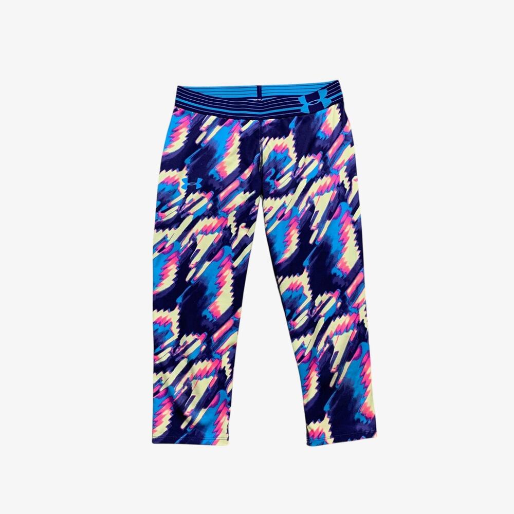 Under Armour Leggings Womens S Small Multi Printed Pull On Fitted Cropped